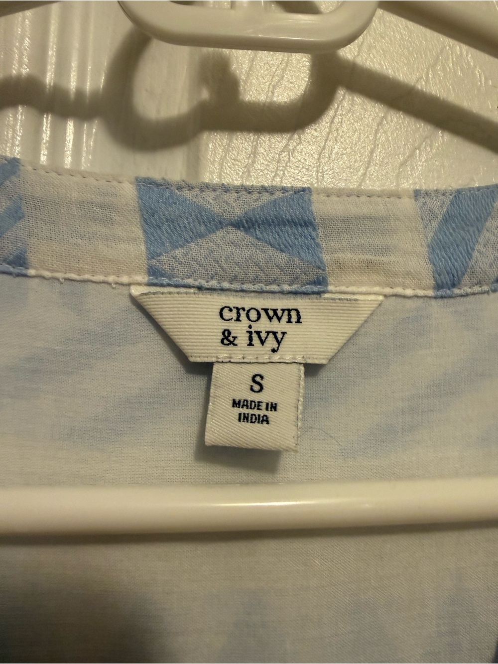 crown & ivy Light Blue and White Tiered Midi Dress - Picture 2 of 3